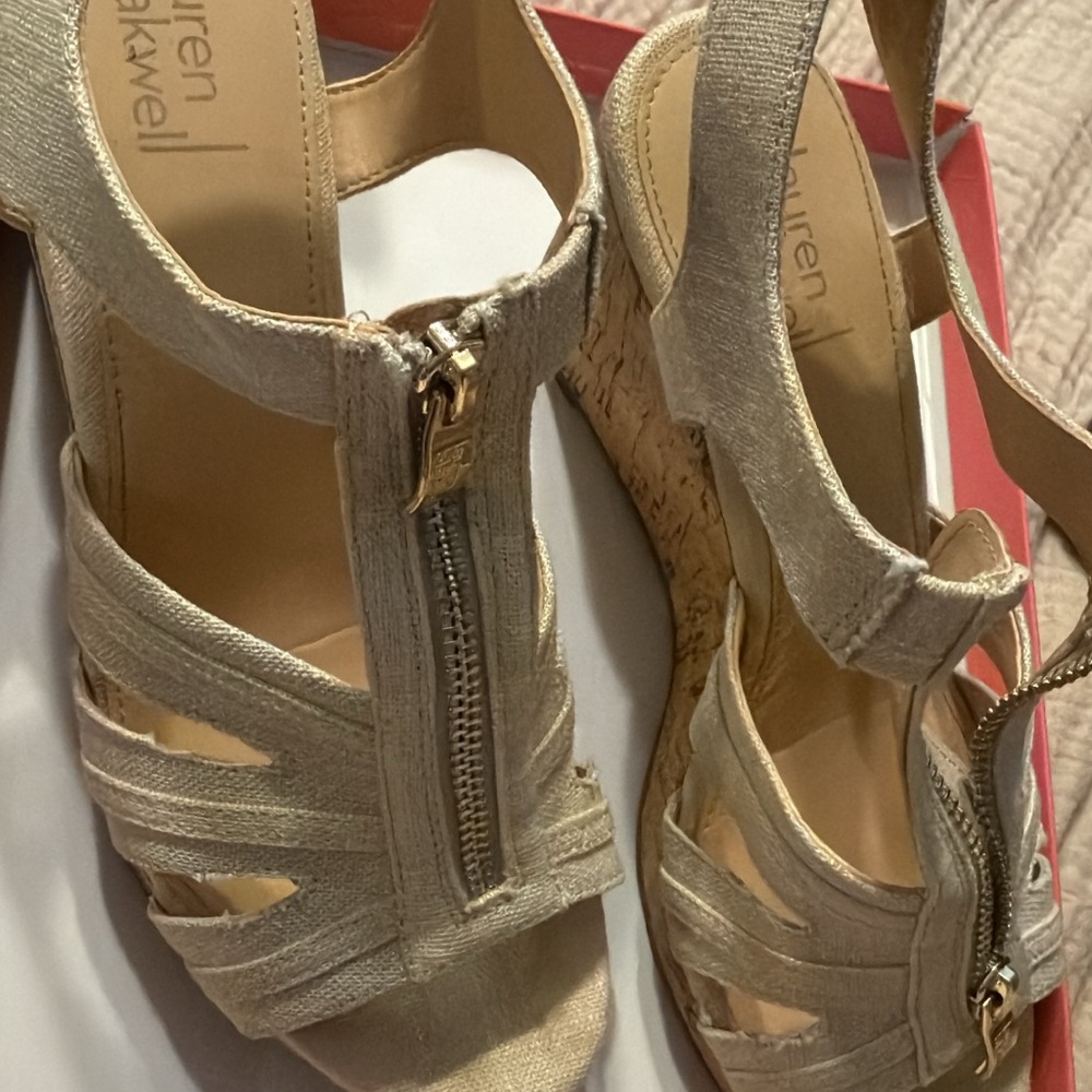 Women's Metallic Wedge Sandals